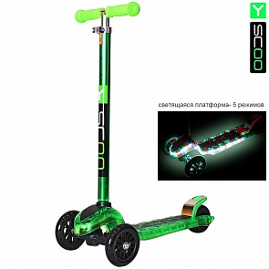 Самокат Y-Scoo Maxi Laser Show, зеленый металлик (Y-Scoo, 5861rt)